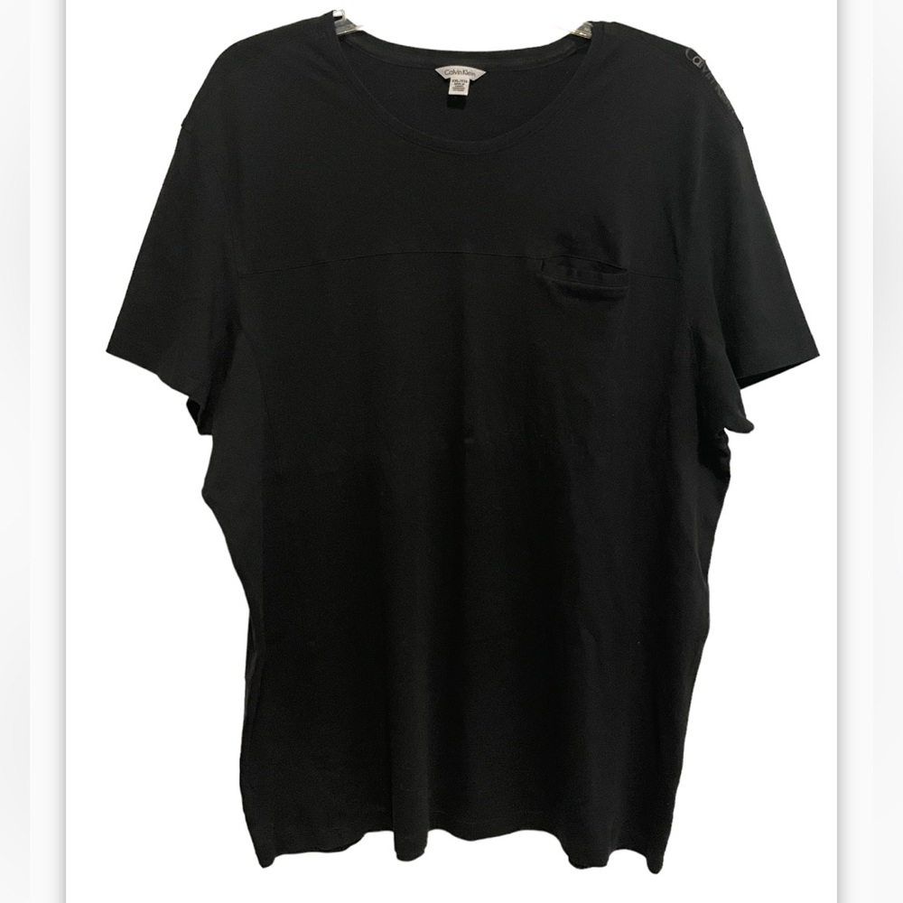 Calvin Klein Men’s Black Cotton Ribbed Tee Size XXL